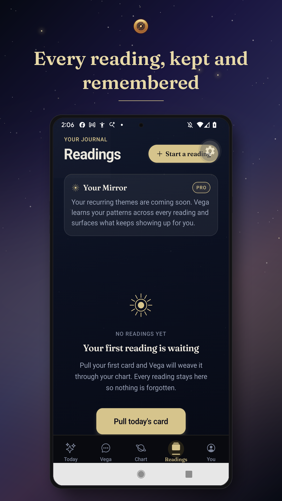 Your saved readings history